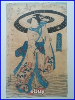 Estampe japonaise originale. Utagawa Kuniyoshi. The Courtesan. 1839