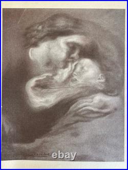 Eugene CARRIERE gravure Lithographie Originale le baiser maternel La Maternité Eugene CARRIERE gravure Lithographie Originale le baiser maternel La Maternité