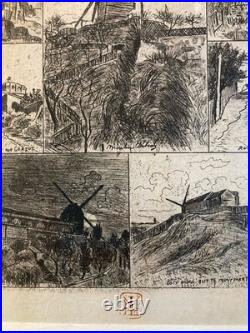 Eugène Delâtre Eau-forte Vieux Montmartre Moulin Debray Galette XIXe Etching Art