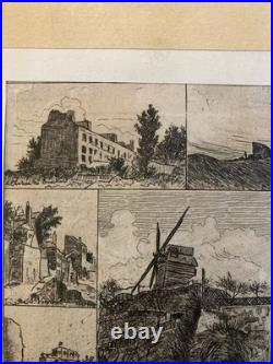 Eugène Delâtre Eau-forte Vieux Montmartre Moulin Debray Galette XIXe Etching Art