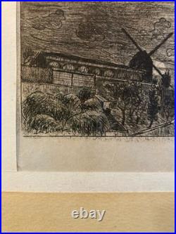 Eugène Delâtre Eau-forte Vieux Montmartre Moulin Debray Galette XIXe Etching Art