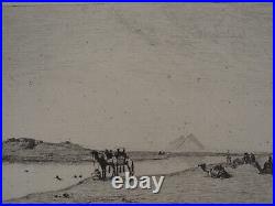 Eugène FROMENTIN Orientalisme Le Nil, Gravure, Signée #Durand Ruel, 1873
