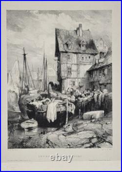 Eugène ISABEY (Paris 1803 Montévrain 1886) Intérieur d'un port. 1833