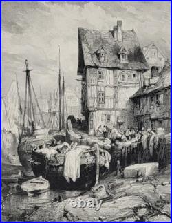 Eugène ISABEY (Paris 1803 Montévrain 1886) Intérieur d'un port. 1833