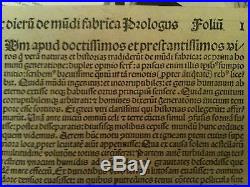 Exceptionnel rare Schedel 1493 chronicarum God leaf incunabula incunable