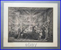 Extrême onction Gravure par Jean Dughet, d'après Nicolas Poussin, XVIIe