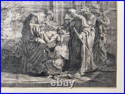 Extrême onction Gravure par Jean Dughet, d'après Nicolas Poussin, XVIIe
