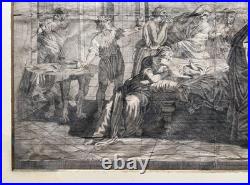 Extrême onction Gravure par Jean Dughet, d'après Nicolas Poussin, XVIIe