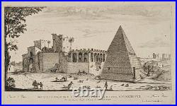 FALDA Giovanni Battista (1648 1678) Pyramide de Cestius à Rome Eau-forte