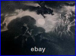 FAUST AU SABBAT CHIFFLART/BAHUET XIXe Signé Collection Rare Lithographie