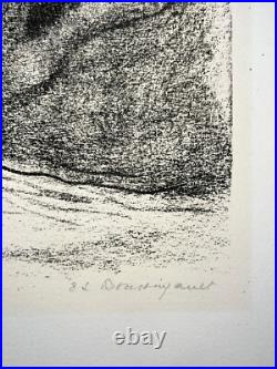 FORET FEMMES PORTEUSES Lithographie JEAN LOUIS BOUSSINGAULT 4/25 XX°