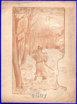 F. A. Cazals. Lithographie sur Japon, les sanglots longs. Verlaine. 1896