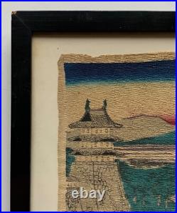 Farbholzschnitt Utagawa Hiroshige Japon Paysage Côtier Avec Personnes Vers 1890