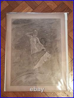 Félicien ROPS Gravure Le vol et la prostitution dominent le monde