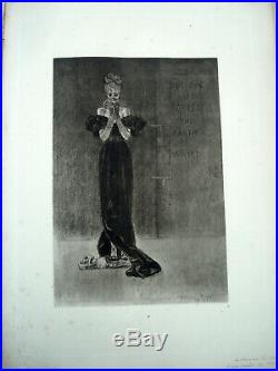 Félicien ROPS Lot de 8 gravures Vernis mou Diaboliques Barbey D'Aurevilly 1910