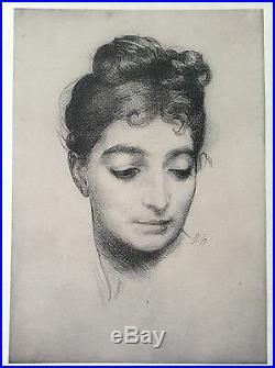Félix BRACQUEMOND (1833-1914) Portrait L'estampe Moderne art nouveau XIXe
