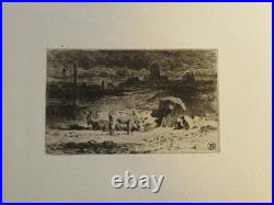 Félix BUHOT (1847-1898) EAU FORTE ORIGINALE IMPRESSIONNISME ANES BUTTES CAILLES Félix BUHOT (1847-1898) EAU FORTE ORIGINALE IMPRESSIONNISME ANES BUTTES CAILLES