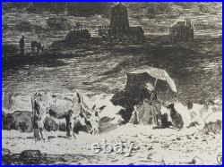 Félix BUHOT (1847-1898) EAU FORTE ORIGINALE IMPRESSIONNISME ANES BUTTES CAILLES Félix BUHOT (1847-1898) EAU FORTE ORIGINALE IMPRESSIONNISME ANES BUTTES CAILLES