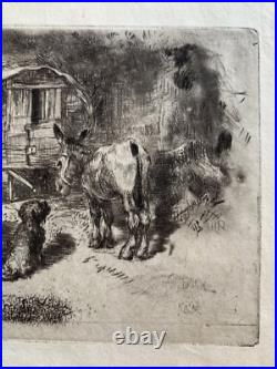 Félix Buhot Gravure Eau Forte Etching Les Gardiens Du Logis Saltimbanques Japon