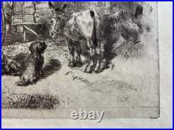 Félix Buhot Gravure Eau Forte Etching Les Gardiens Du Logis Saltimbanques Japon