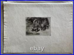Félix Buhot Gravure Eau Forte Etching Les Gardiens Du Logis Saltimbanques Japon