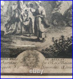 Fontaine près de Meulan Gravure Estampe eau forte de 1760 par F. E. Weirotter