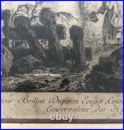 Fontaine près de Meulan Gravure Estampe eau forte de 1760 par F. E. Weirotter