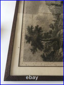 Fontaine près de Meulan Gravure Estampe eau forte de 1760 par F. E. Weirotter