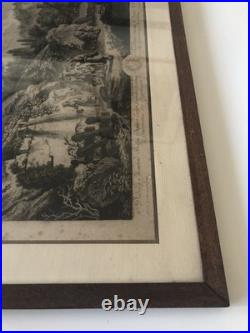 Fontaine près de Meulan Gravure Estampe eau forte de 1760 par F. E. Weirotter