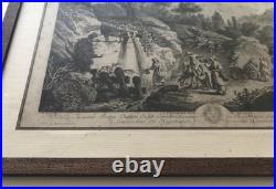 Fontaine près de Meulan Gravure Estampe eau forte de 1760 par F. E. Weirotter