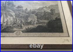 Fontaine près de Meulan Gravure Estampe eau forte de 1760 par F. E. Weirotter