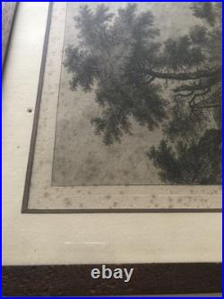 Fontaine près de Meulan Gravure Estampe eau forte de 1760 par F. E. Weirotter