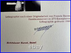 Francis Bacon Lithographie COA Signé Stylo A Numéroté au Crayon Limité 275