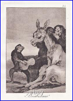 Francisco De Goya Assiette 38 Los Caprichos Eau-Forte Gravure À L'Eau-forte