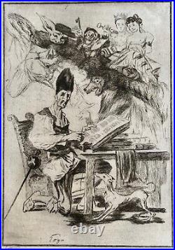 Francisco de GOYA Braquemond gravure etching Eau forte Etching Don Quichotte