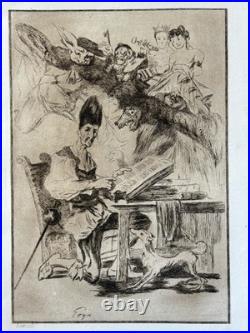 Francisco de GOYA Braquemond gravure etching Eau forte Etching Don Quichotte