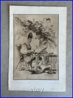 Francisco de GOYA Braquemond gravure etching Eau forte Etching Don Quichotte
