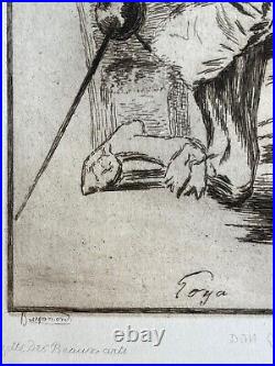 Francisco de GOYA Braquemond gravure etching Eau forte Etching Don Quichotte