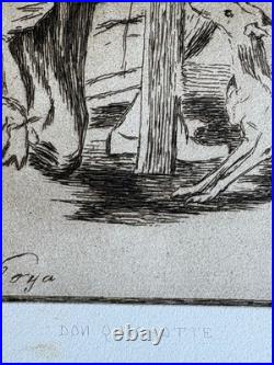 Francisco de GOYA Braquemond gravure etching Eau forte Etching Don Quichotte