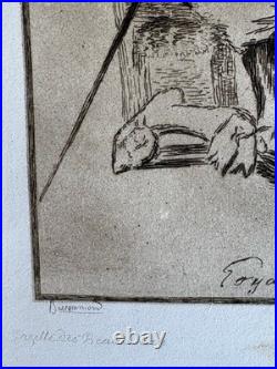Francisco de GOYA Braquemond gravure etching Eau forte Etching Don Quichotte