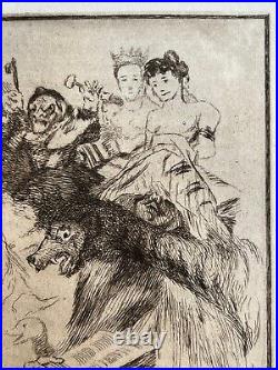 Francisco de GOYA Braquemond gravure etching Eau forte Etching Don Quichotte