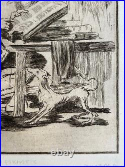 Francisco de GOYA Braquemond gravure etching Eau forte Etching Don Quichotte