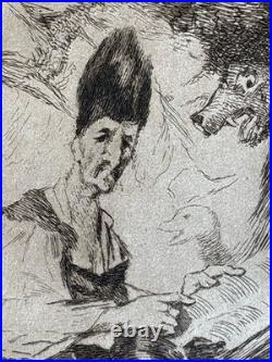 Francisco de GOYA Braquemond gravure etching Eau forte Etching Don Quichotte