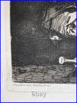 Francisco de GOYA gravure Eau Forte Etching Menotte Le Petit Prisonnier 1867