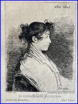 Francisco de GOYA gravure etching Eau forte originale Gumersinda Goicoechea