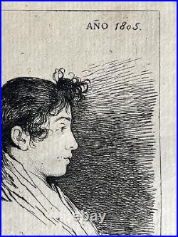 Francisco de GOYA gravure etching Eau forte originale Gumersinda Goicoechea