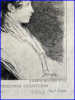 Francisco de GOYA gravure etching Eau forte originale Gumersinda Goicoechea