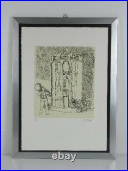 Franco Gentilini Tableau Gravure Lithographie Signée Vintage