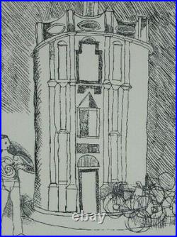 Franco Gentilini Tableau Gravure Lithographie Signée Vintage