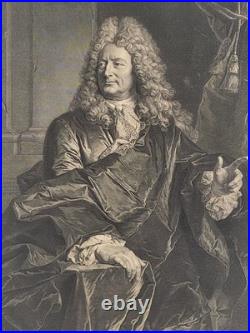 François I CHEREAU (1680-1729) Portrait de Nicolas de Launay -d'après Rigaurd